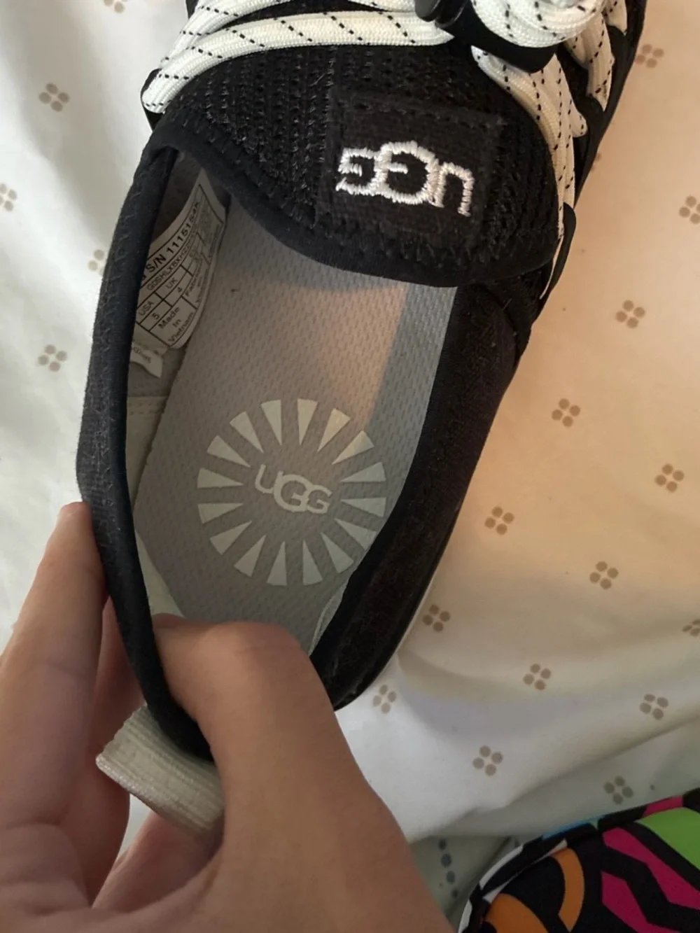 UGG Kids Black Sneakers with White Contrast Laces